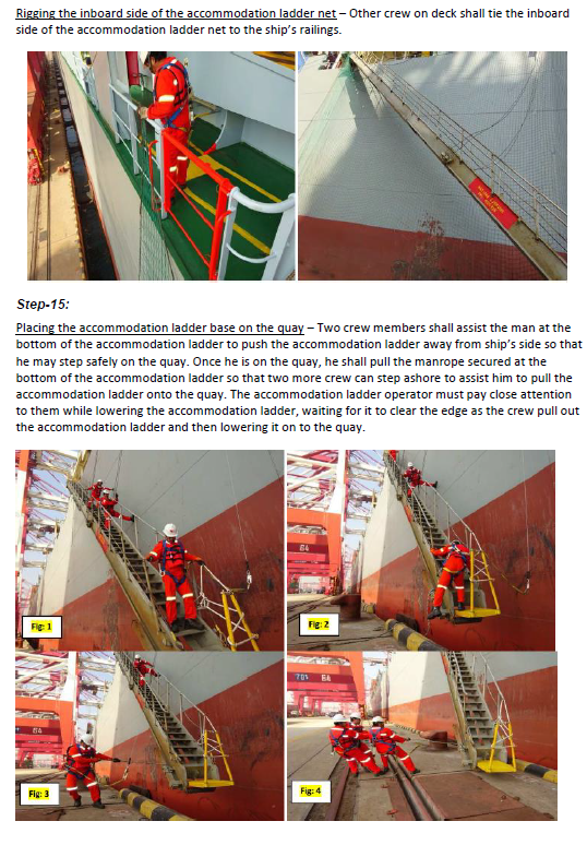 Madinah, procedure for safe rigging of accommodation ladders/accommodation ladders
