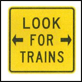 NZ Transport Agency’s ‘look for trains’ sign