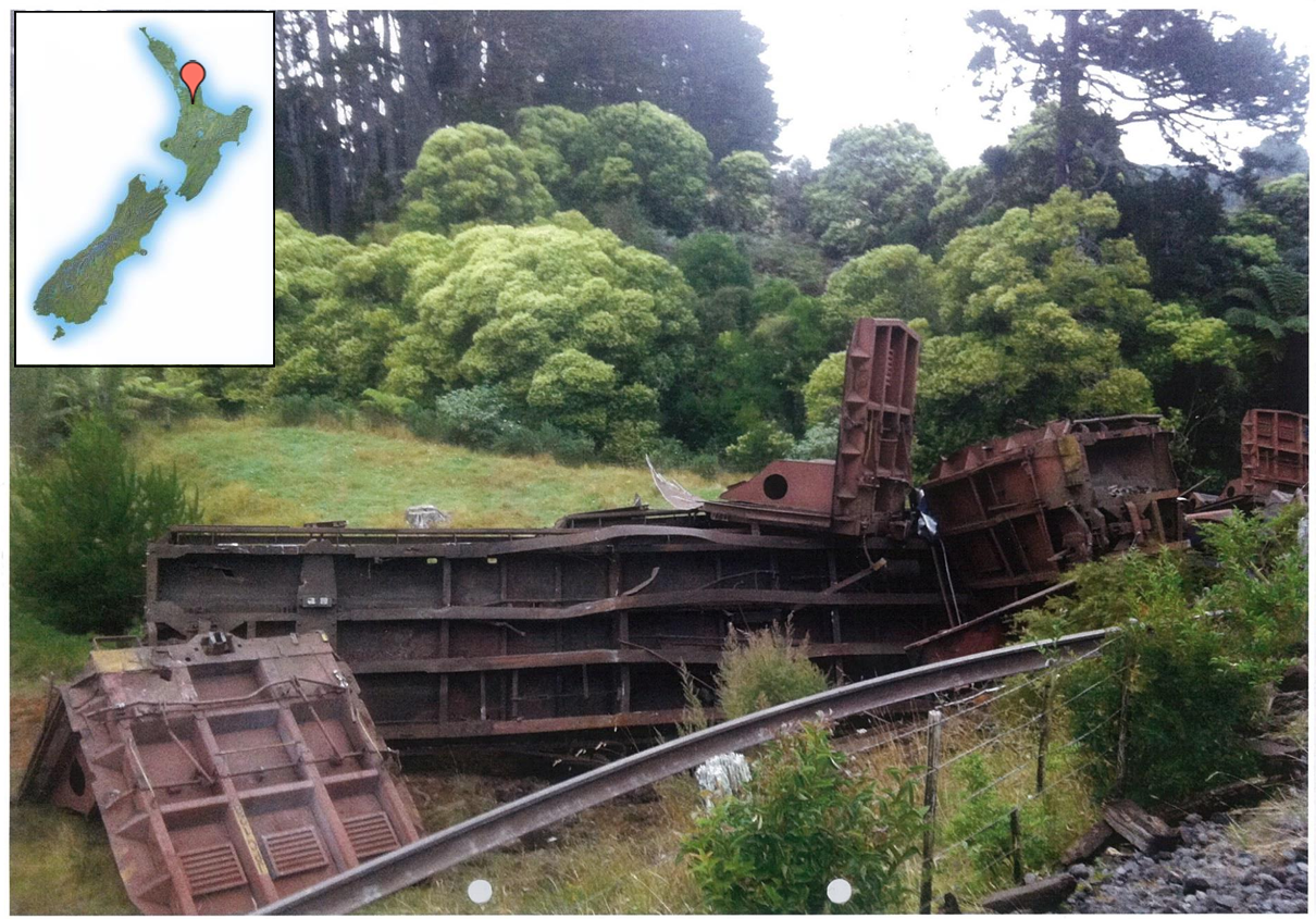 The derailment scene near Glenbrook