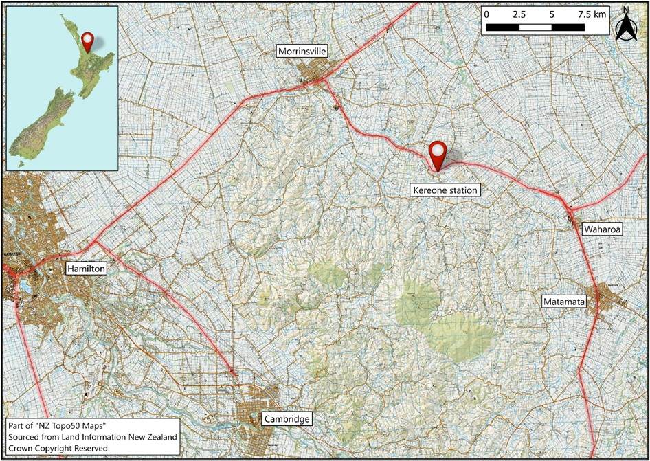 Location of incident (Credit: Toitū Te Whenua, LINZ)