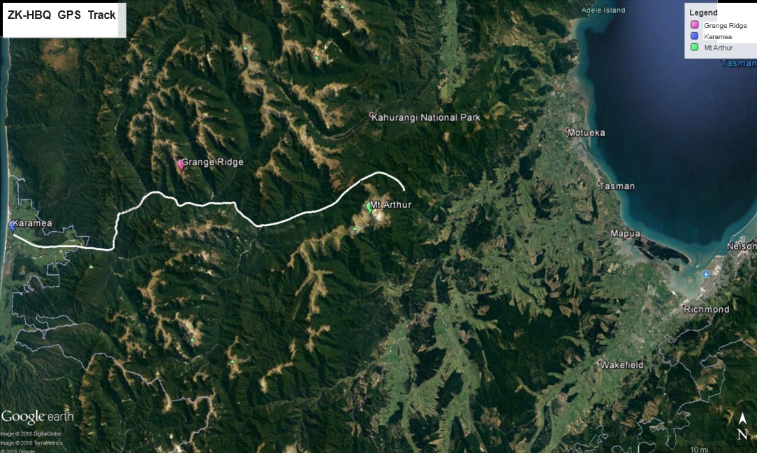 Accident flight GPS track