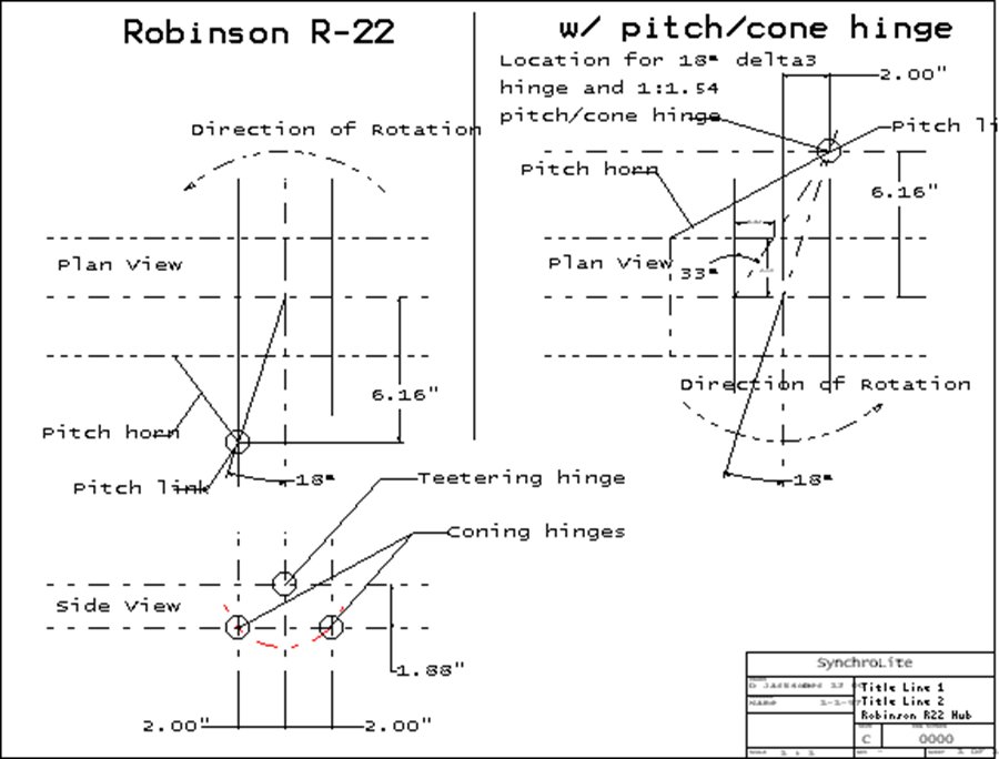 Robinson rotor head delta-three hinge (source: www.unicopter.com)