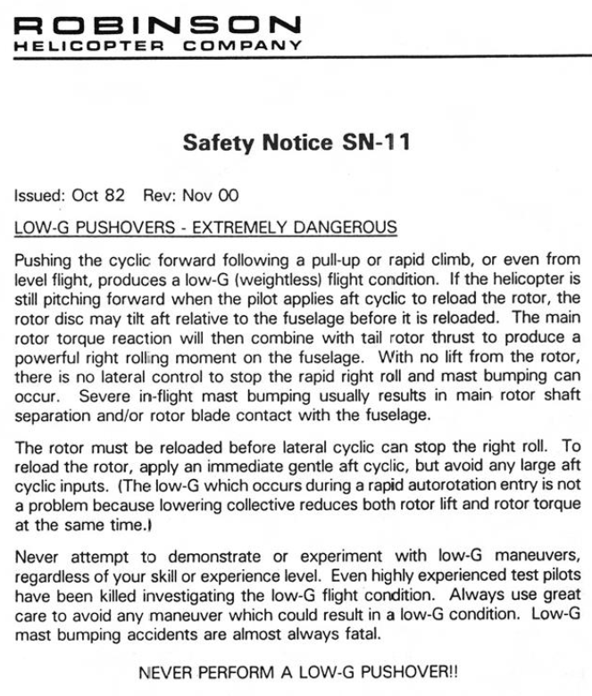 Robinson Safety Notices