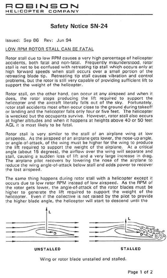 Robinson Safety Notices