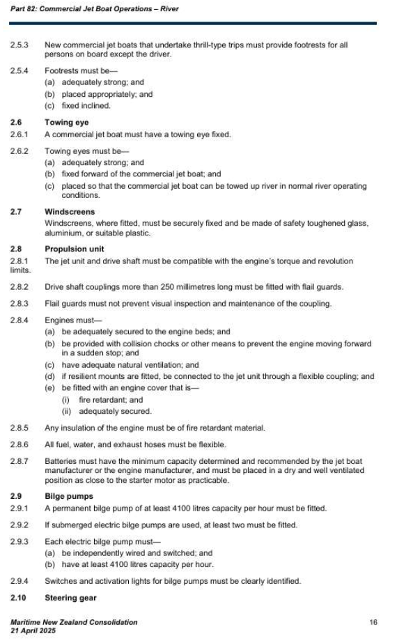 Commercial Jet Boat Standards