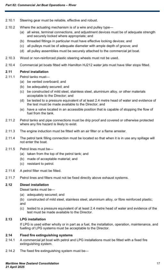 Commercial Jet Boat Standards
