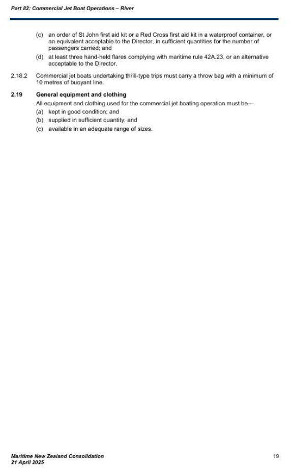 Commercial Jet Boat Standards