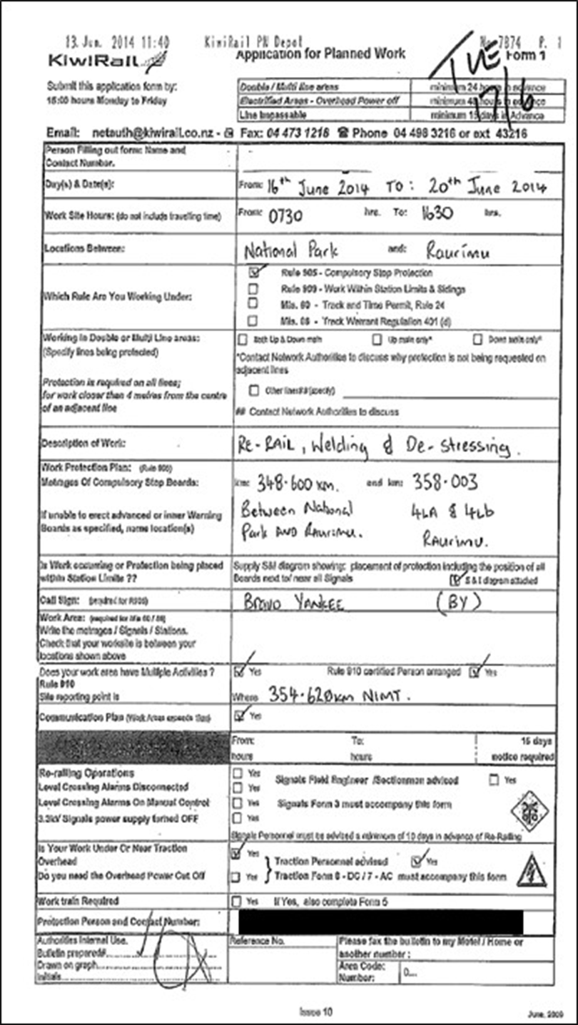 The Application for Planned Work