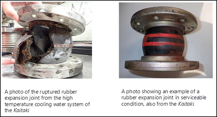 The ruptured REJ (left) and a serviceable REJ (right)