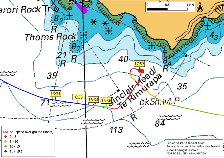 Close-up of the incident area with key time stamps