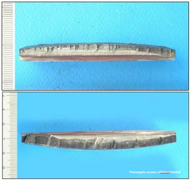 Fracture surfaces found on the starboard rudder stock