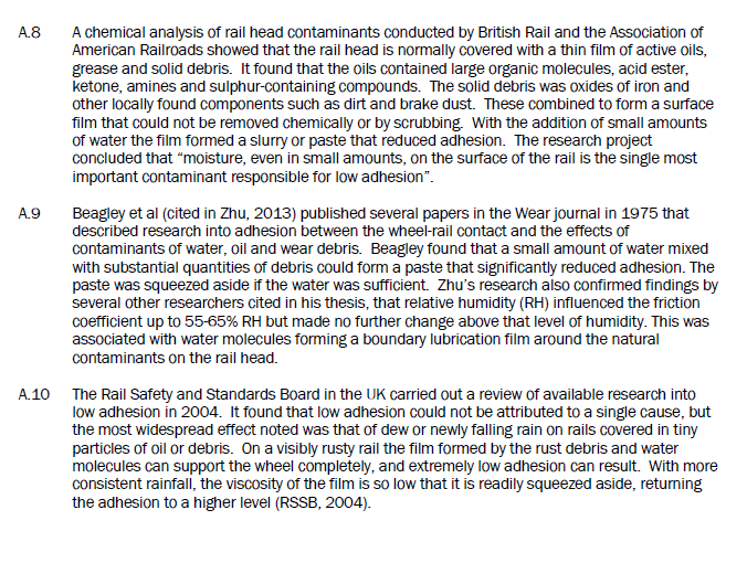 Research on rail adhesion