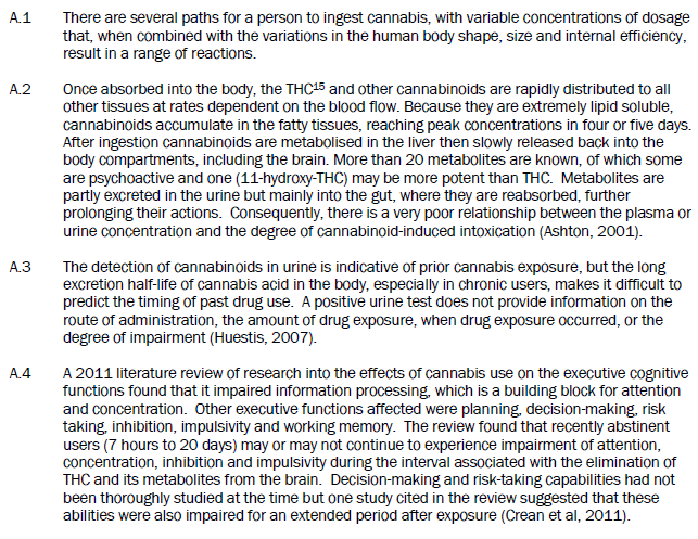 Research on cannabis impairment