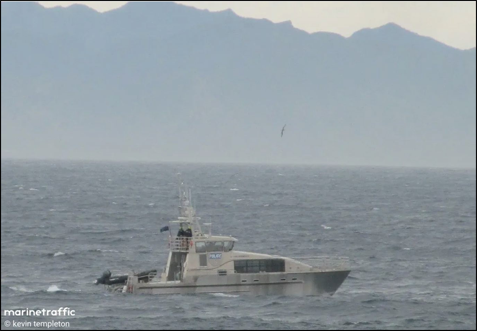 Wellington Police Maritime Unit launch, Lady Elizabeth IV, in the Cook Strait