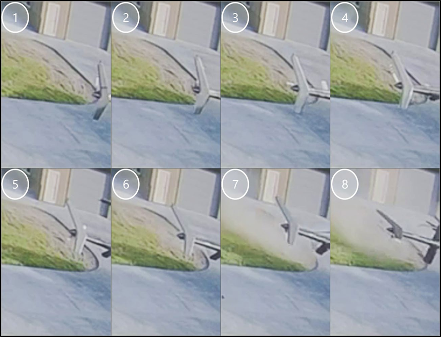 Sequence of rollover from CCTV footage
