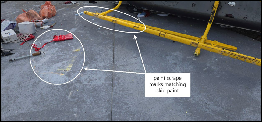 Skid paint marks