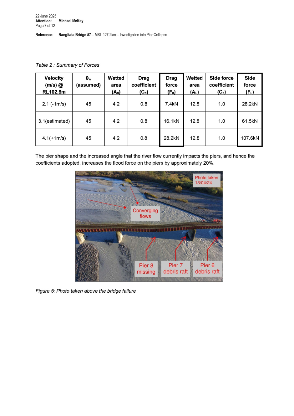 Stantec report on the structural analysis of pier stability