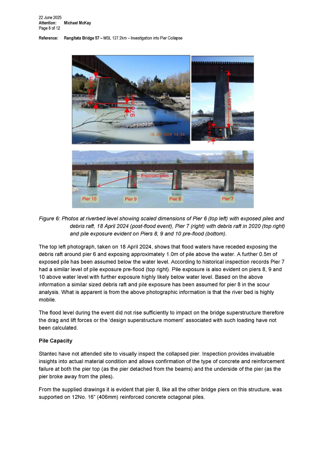 Stantec report on the structural analysis of pier stability