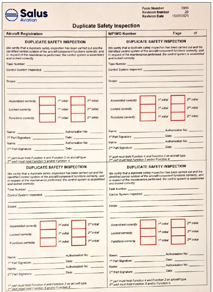 Duplicate Safety Inspection Form