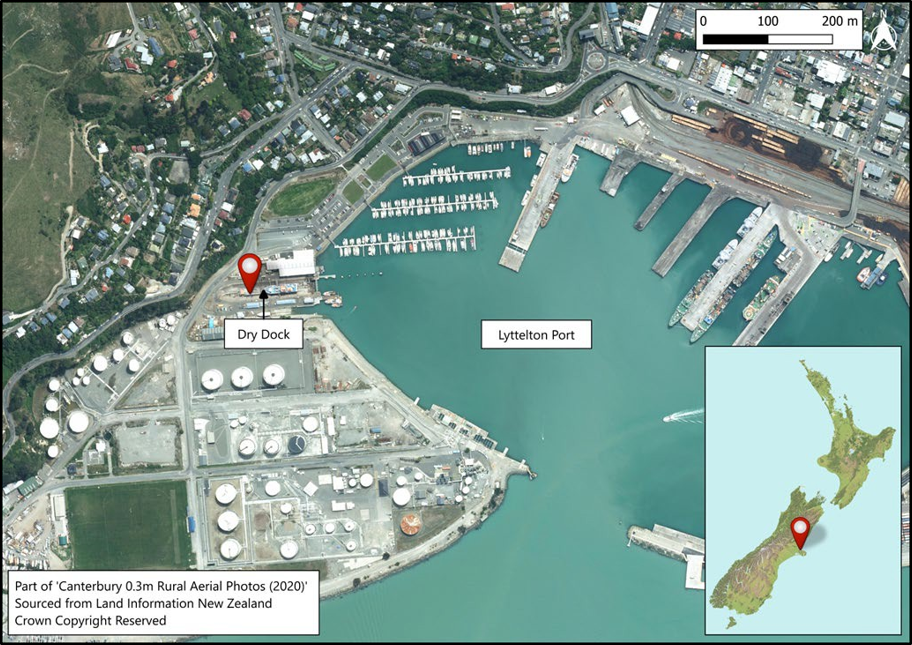 Figure 2: Location of accident (Credit: Land Information New Zealand, modified by TAIC)