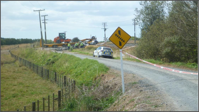 The WX42 acute-to-the-right sign (photograph provided by New Zealand Police)