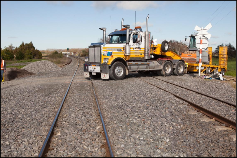 The stopping position when the ground clearance height was set at 150 millimetres (photograph provided by New Zealand Police)