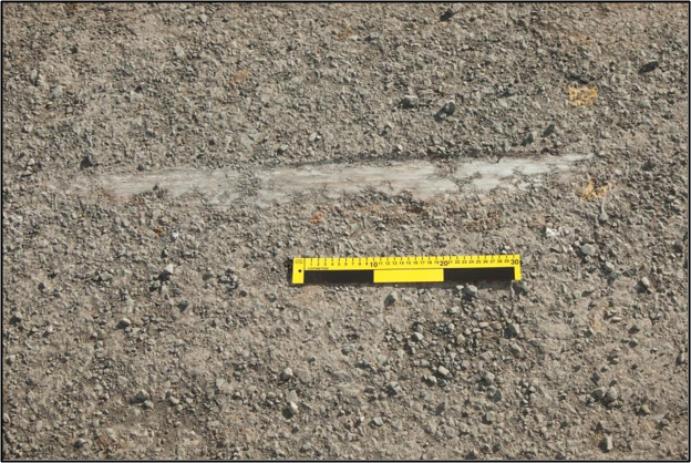 Gouge mark on the road surface (photograph provided by New Zealand Police)
