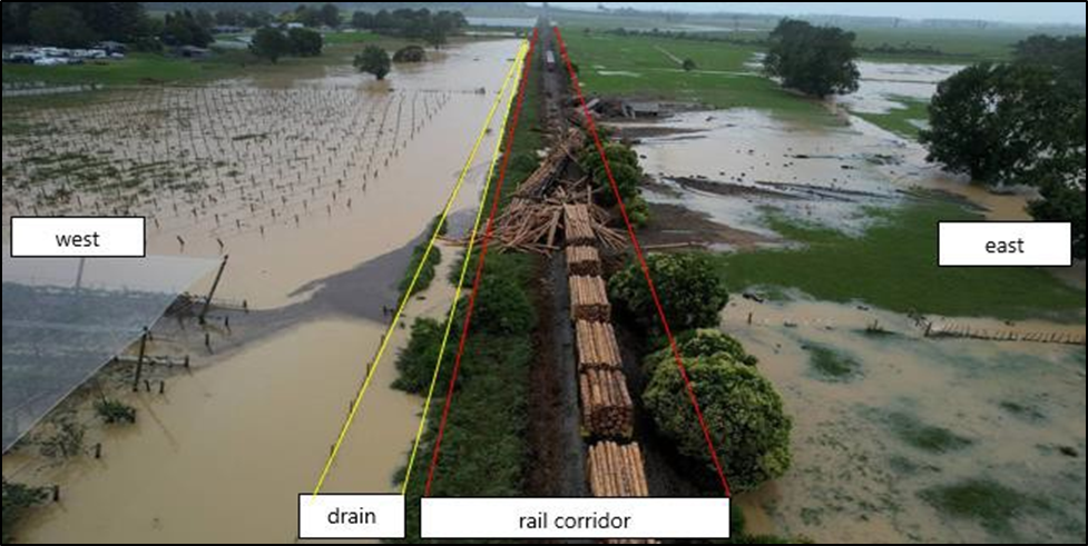 Derailment from rear of the train (drone footage taken at 0800 on 29 January 2023