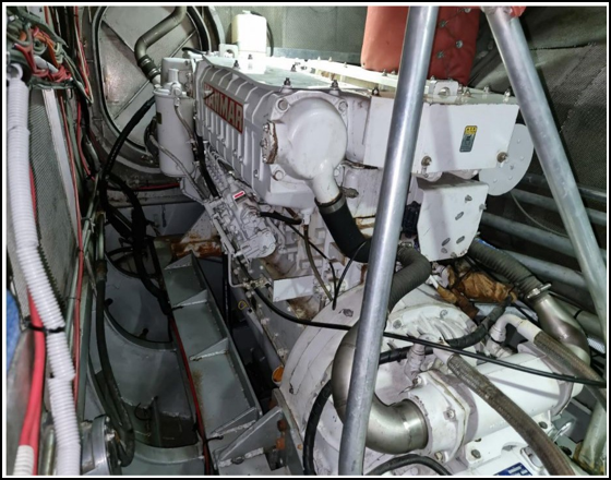 Figure 7: The Black Cat’s port-side engine room showing the engine