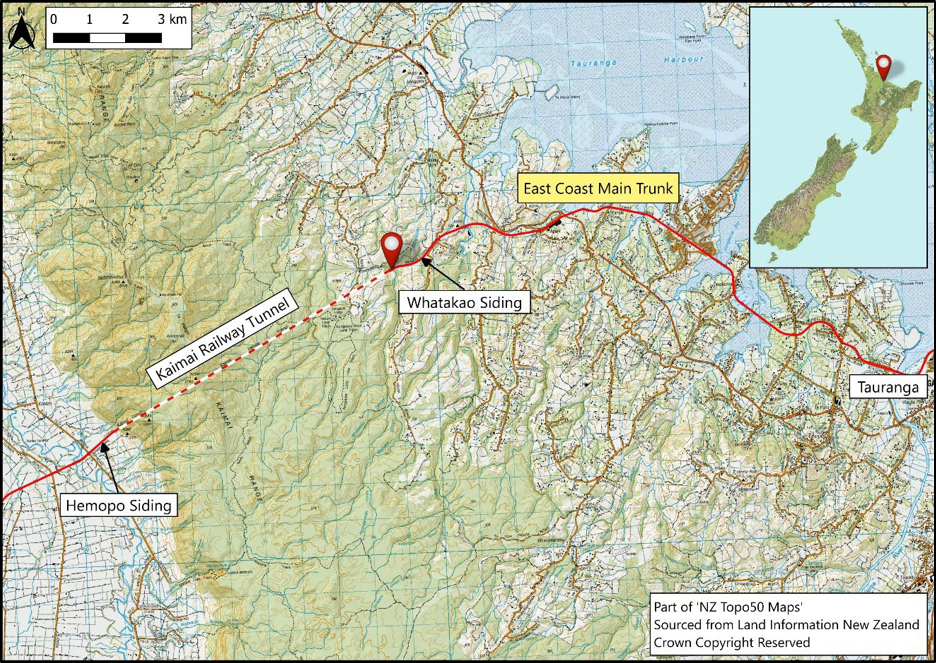 Figure 2: Location of accident (Credit: Land Information New Zealand Toitū Te Whenua)