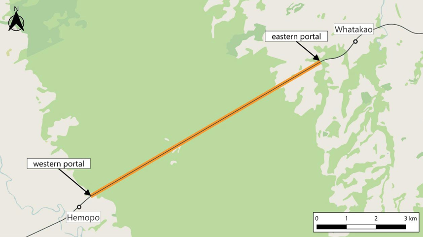 Figure 3: Kaimai Tunnel map