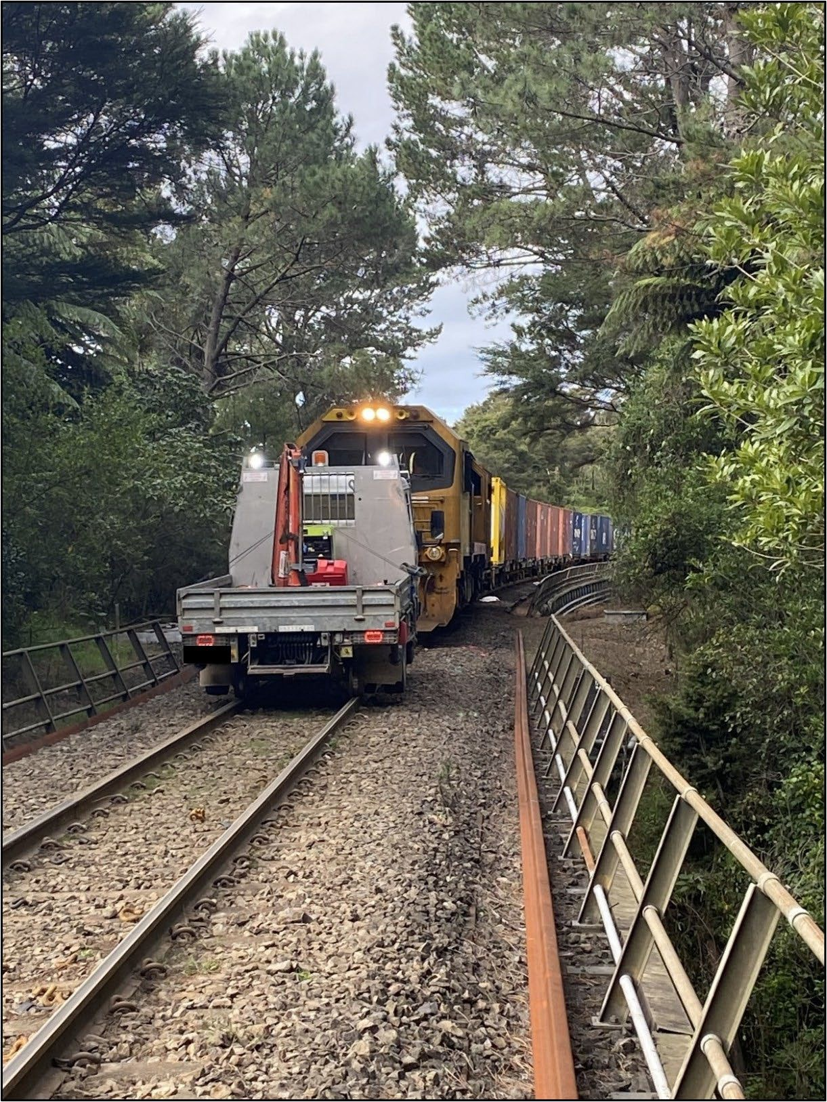 Figure 9: Train MP8 at collision location after the accident (Credit: KiwiRail)