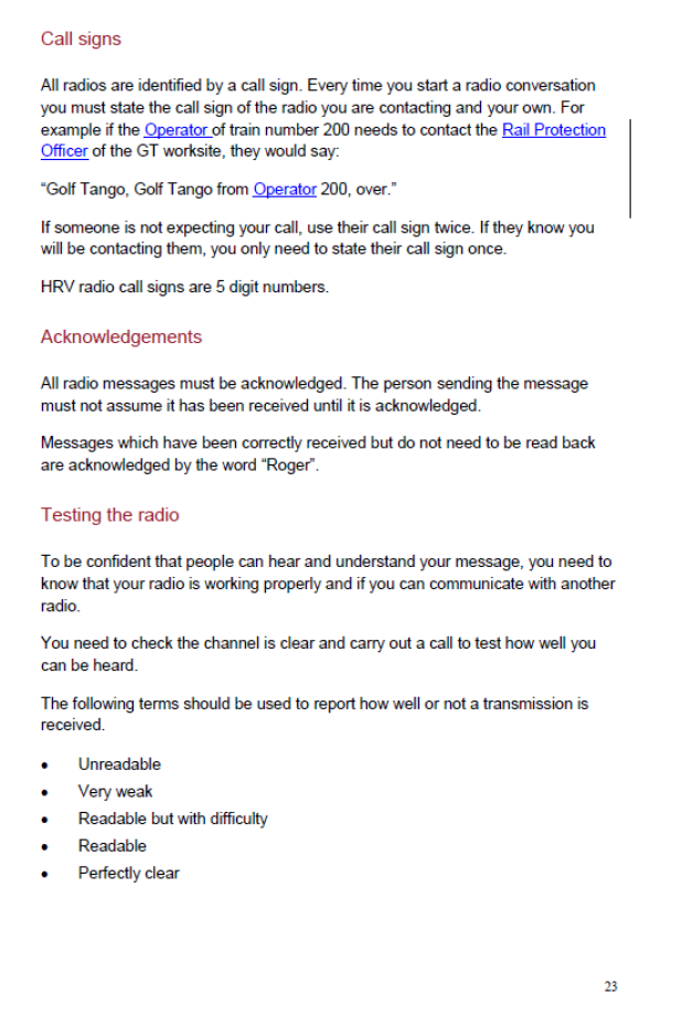 KiwiRail radio training