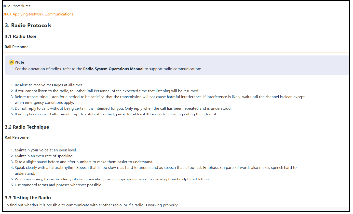 KiwiRail radio protocols