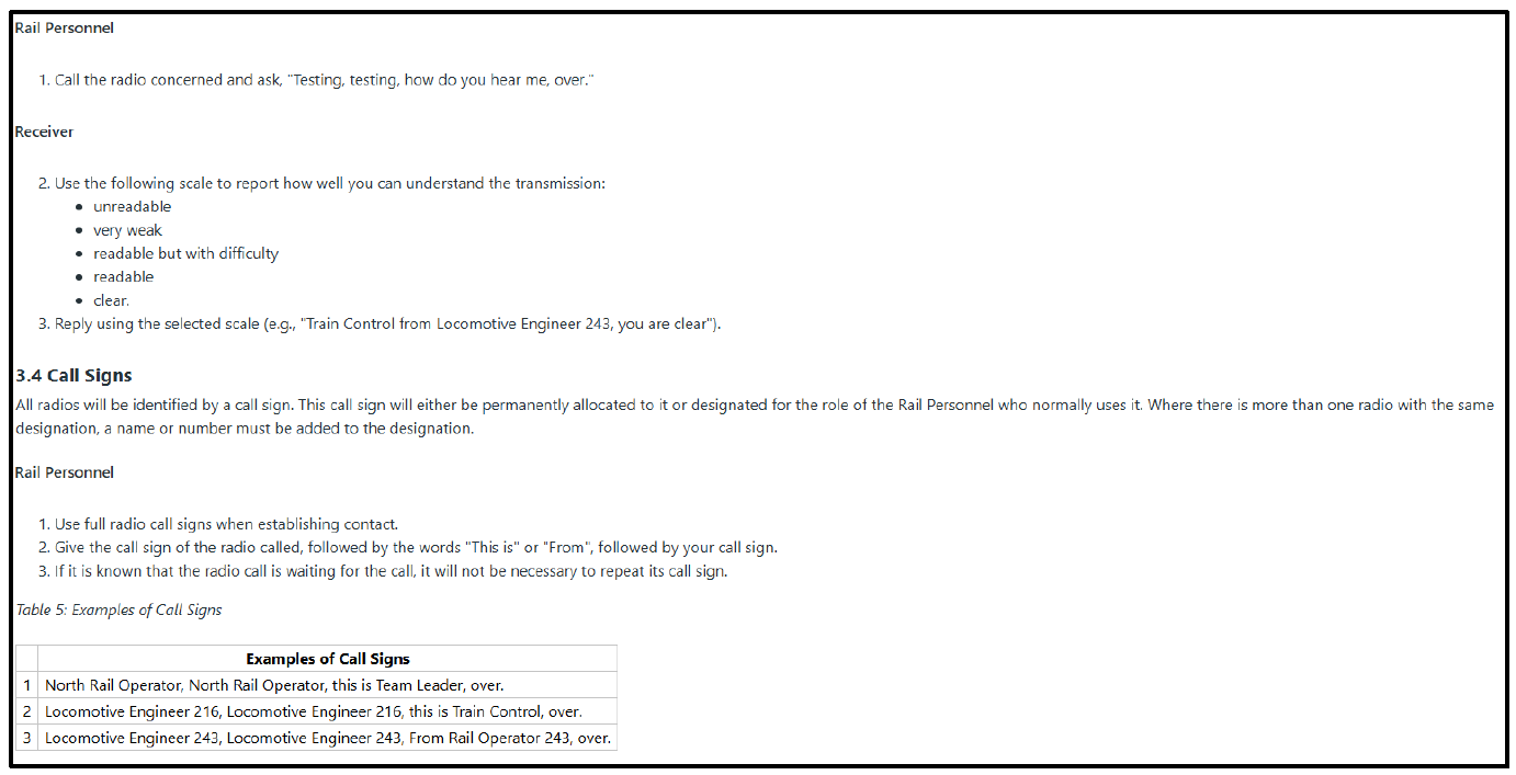 KiwiRail radio protocols
