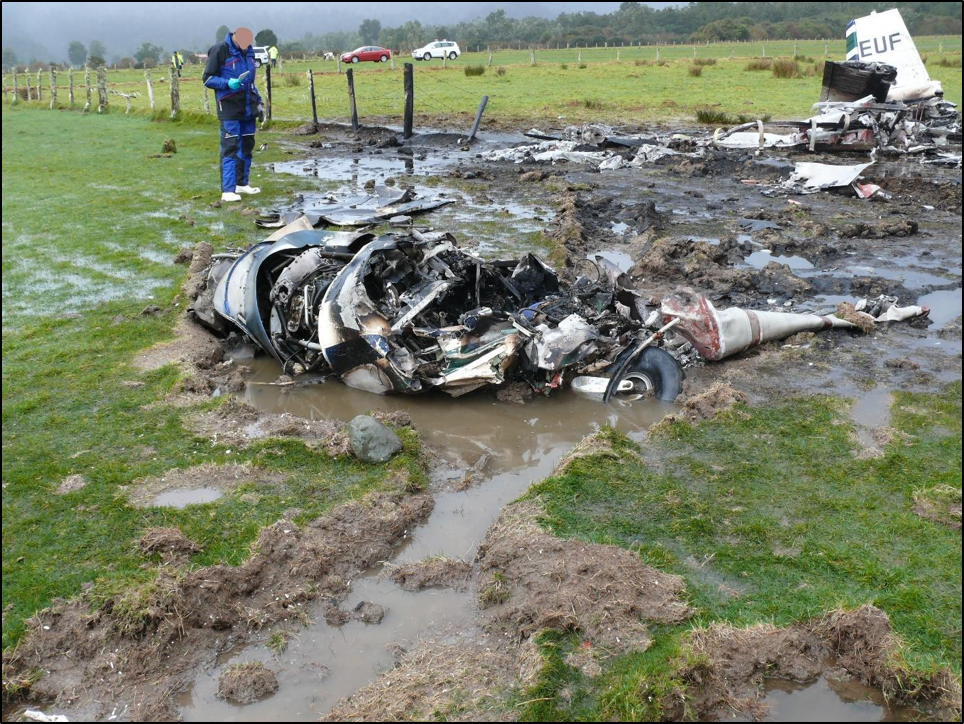 Figure 1 Photograph of wreckage at original accident site (taken 5 September 2010)
