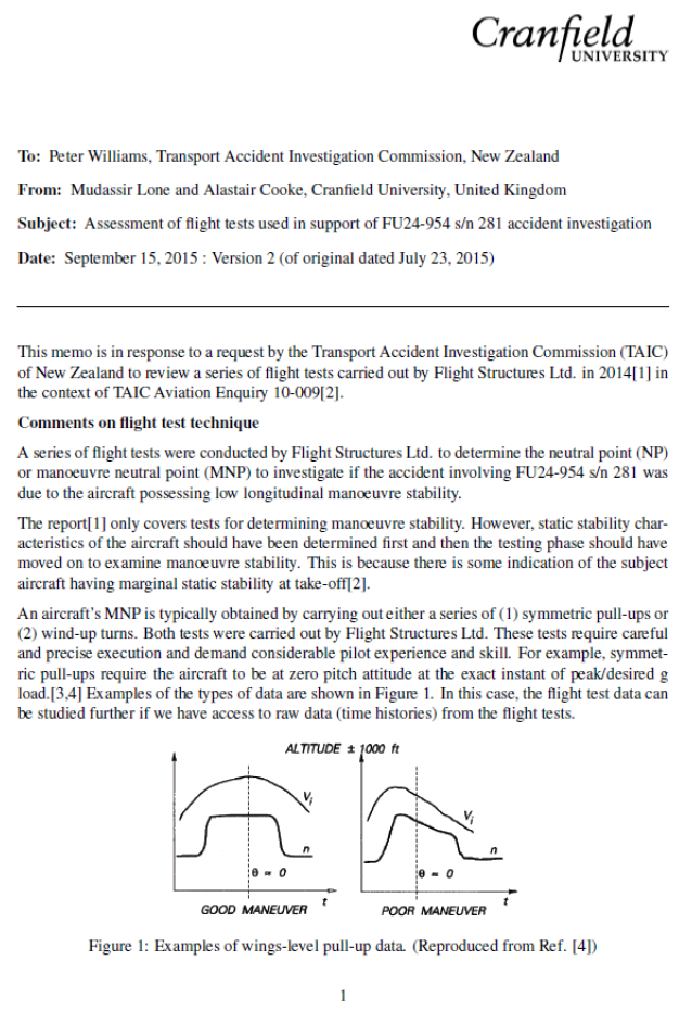 Cranfield University peer review of Flight Structures report