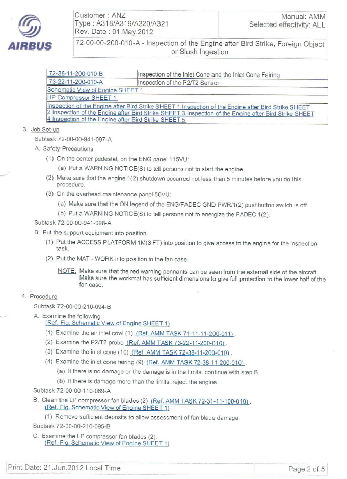 Aircraft maintenance manual procedures