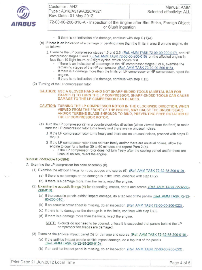 Aircraft maintenance manual procedures