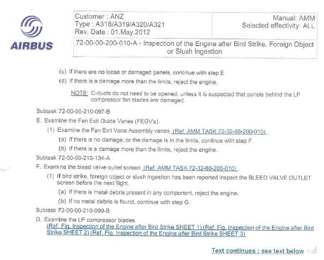 Aircraft maintenance manual procedures