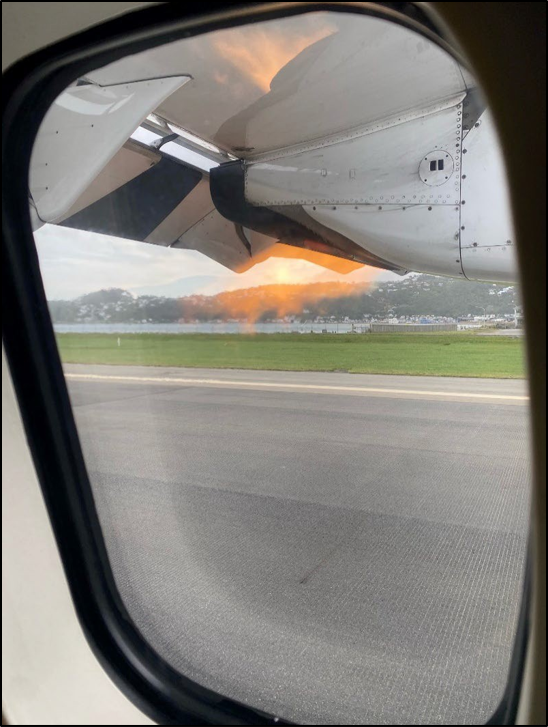 Figure 12: Flame coming from engine exhaust (Credit: Lauren Crawford Flett)