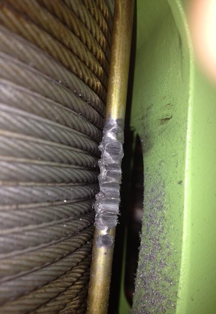 Figure 3 Cable guide steel bolt damage