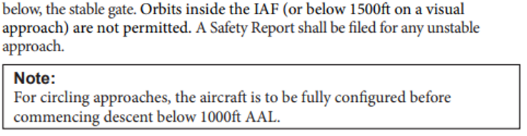 Q300 Stable Approach Policy