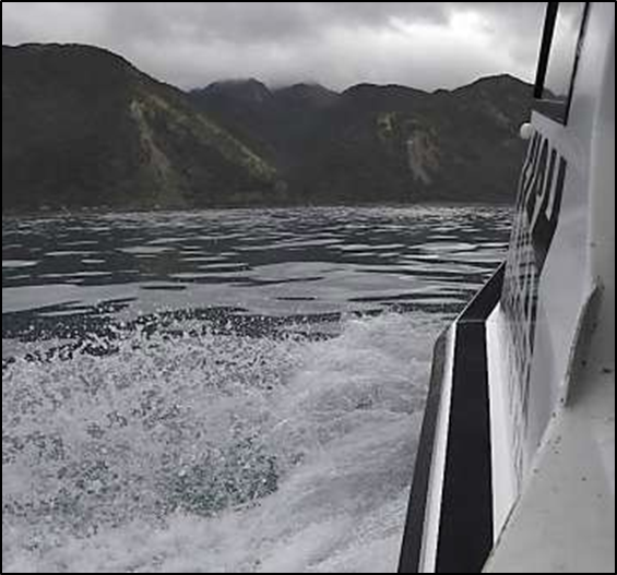 Photo taken by passenger showing calm weather conditions before the accident