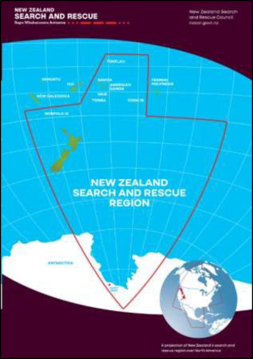 Map of New Zealand’s search and rescue region