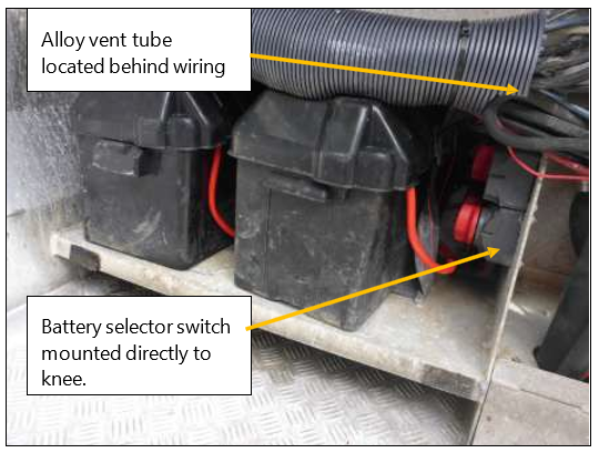 Photo of the original battery selector switch arrangement (2016)