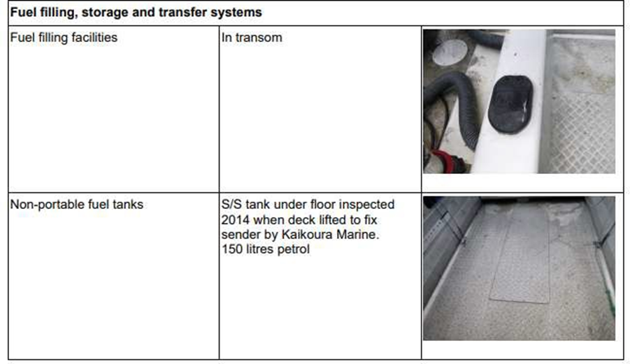 Example of survey report fuel system description for i-Catcher