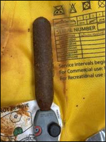 Corroded lifejacket cylinder