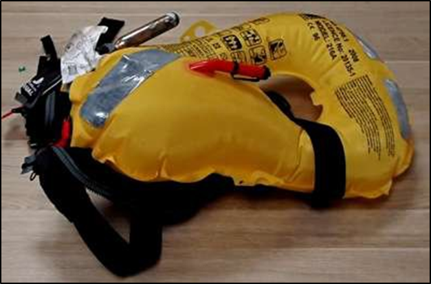 Bladder fully inflated after sudden violent burst of inflation