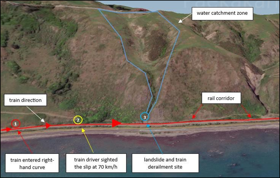 Location map leading up to the derailment site